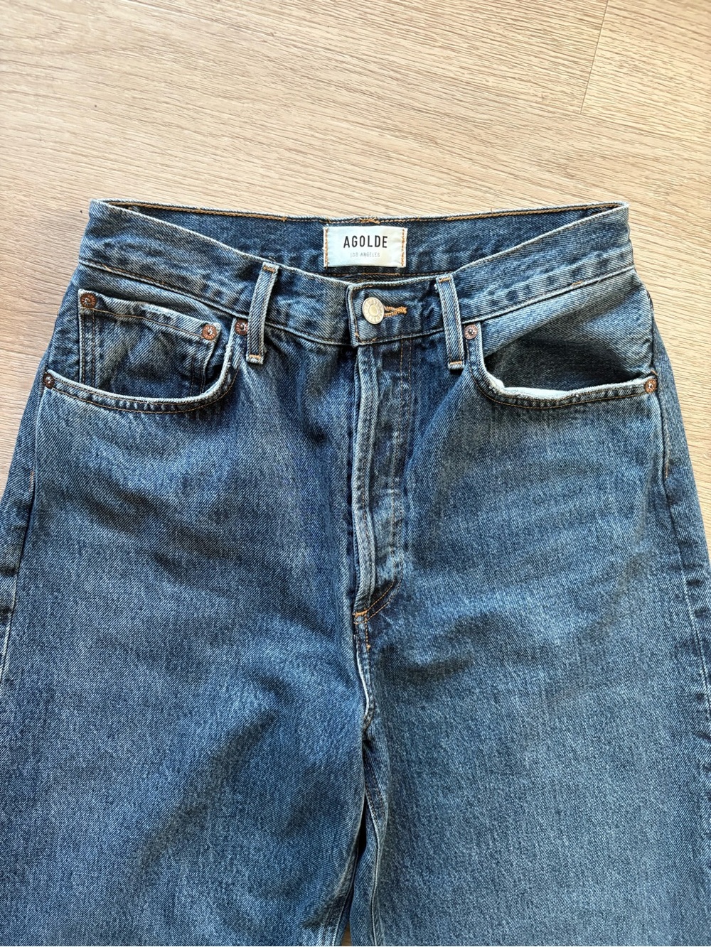 AGOLDE Dame High-Rise Wide-Leg Cuffed Jeans - Picture 7 of 9
